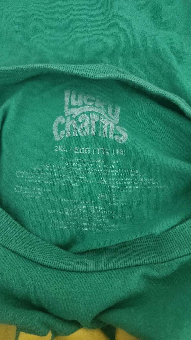 Lucky Charms Green Short Sleeve‎ Youth 2XL Graphic T-Shirt